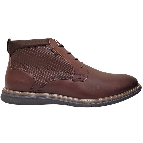 Nunn Bush Men Chase Plain Toe Chukka Boots Size US 12M Brandy Brown Faux Leather - Picture 2 of 6